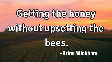 Getting the honey without upsetting the bees.