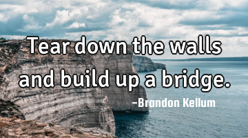Tear down the walls and build up a bridge.