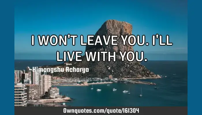 I Won T Leave You I Ll Live With You Ownquotes Com