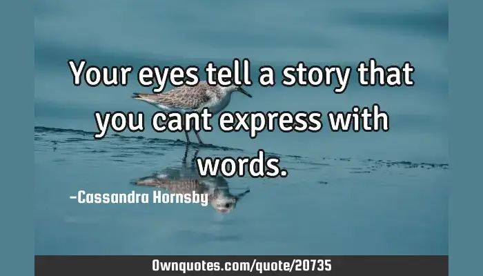 Your Eyes Tell A Story That You Cant Express With Words Ownquotes Com